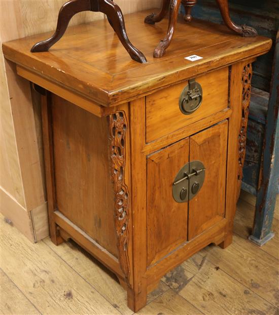 A Chinese hardwood low cupboard, W.63cm